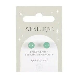 ($6) Semi Precious Crystal Earrings - Aventurine